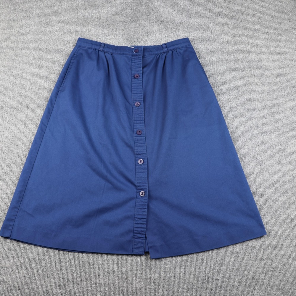 VINTAGE Jantzen Skirt Womens 16 Navy Button Front A-Line Casual Made in USA 90s‎